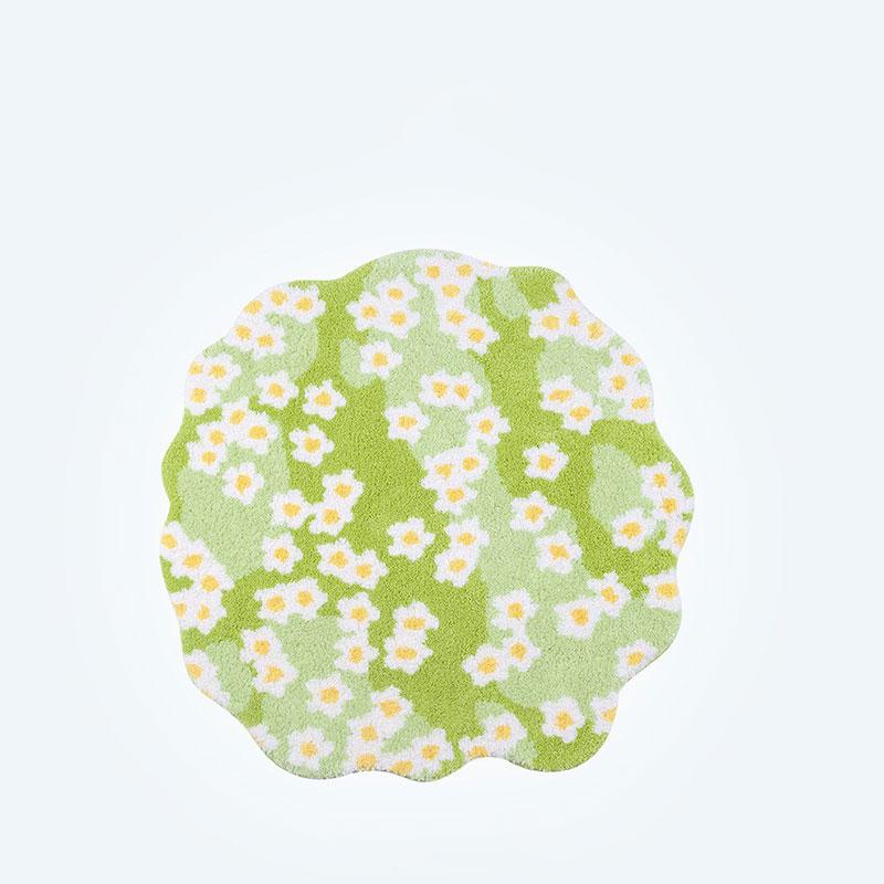 

Nordic 3D Lawn Moss Rugs Tufted Carpet Soft Daisy Green Pink Irregular Rugs Bedside Mat Non-Slip Absorbent Home Decorate 100x100cm