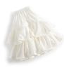 Women's White Ruffle Puff Cake Dress - Ballet Style, High Waist, Petite A-Line Midi Skirt