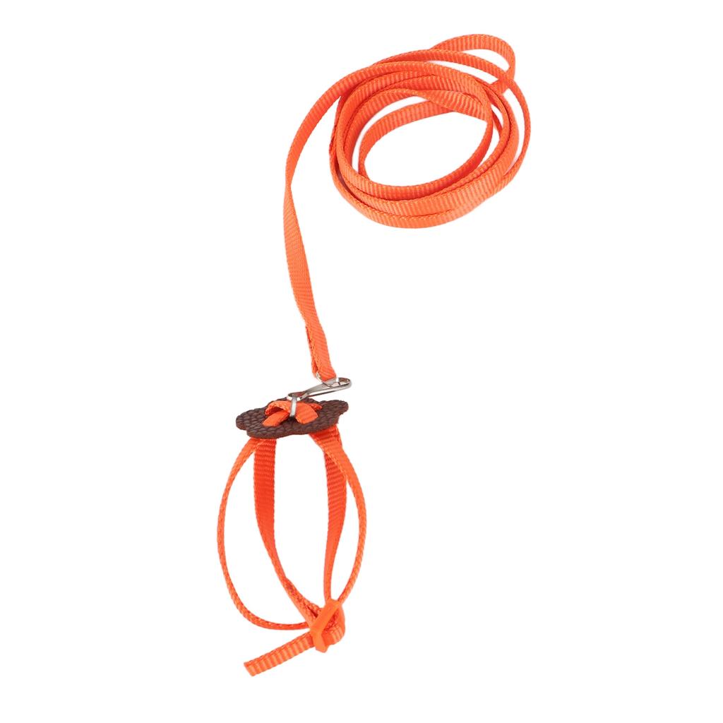 Bird Harness Parrot Leash Adjustable Birds Nylon AntiBite Rope for Outdoor Training(Orange )