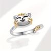 Cute Cat Spinning Ring, Animal Cat Relieves Stress and Anxiety with An Open Mouth Ring, Popular Jewelry.