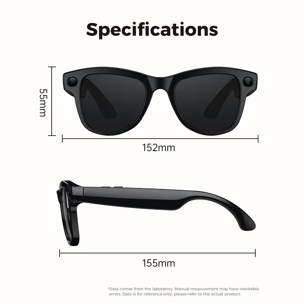 4K 800W HD Camera AI Smart Glasses Men Record Video 3790mAh Battery Languages Translation 3D Music Player Glasses With Camera