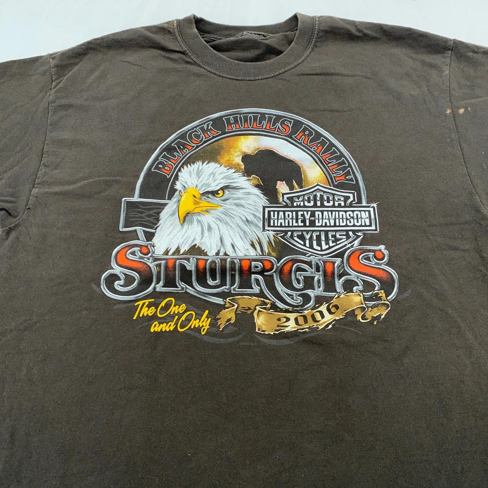 FADED vtg 2006 HARLEY DAVIDSON MOTORCYCLE STURGIS BIKER RALLY T-Shirt LARGE XL