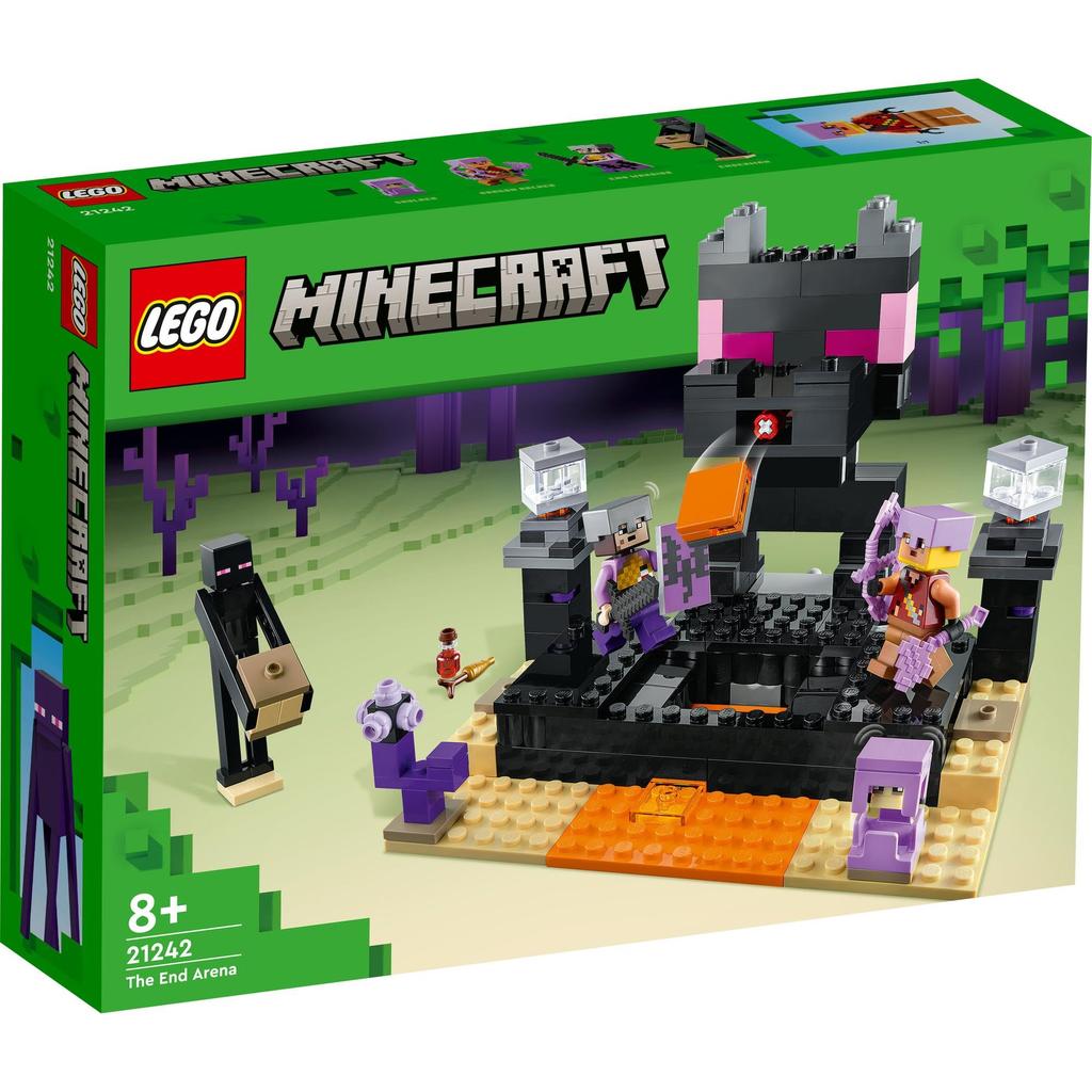 Zabawka LEGO Minecraft Arena Końca - Idealny Prezent na Urodziny, Boże Narodzenie, dla Chłopców, Dziewczynek, Dzieci w Wieku 8, 9, 10 Lat, Uczniów Szkoły Podstawowej - Minecraft Dobry