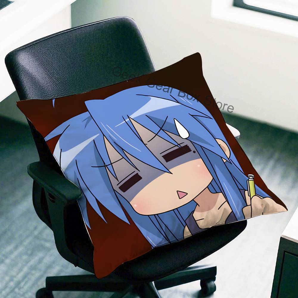 Konata Izumi LLucky SStar Anime Celebrity Merchandise AllMatch Printed Pillow Case Sofa Car Office Room Decoration Protector