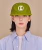 Bajal Va Square Applique Wool Baseball Cap Olive
