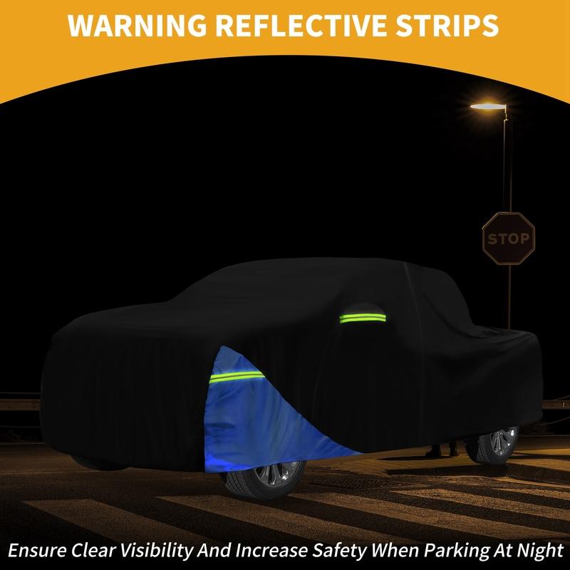 Motoforti Waterproof Car Cover Car Outdoor Full Car Cover for GMC Sierra 210DBlack Blue with Door Zipper All Weather