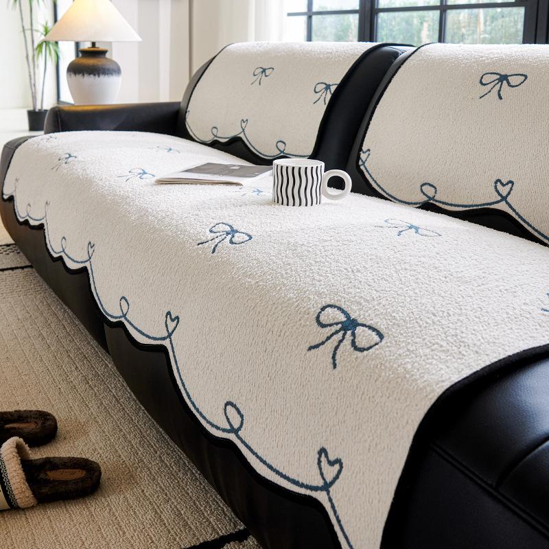 Plush Irregular Sofa Cushion Japanese Breathable Straight Row Sofa Special Machine Washable Leather Seat Cushion Advanced Feeling Cover Cloth