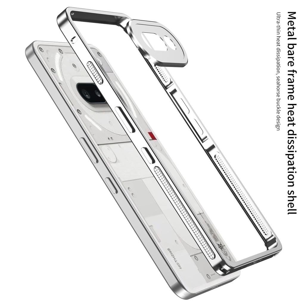 For Nothing Phone (3a) Bumper Cases Metal Frame Heat Dissipation Cover with Lens Protector