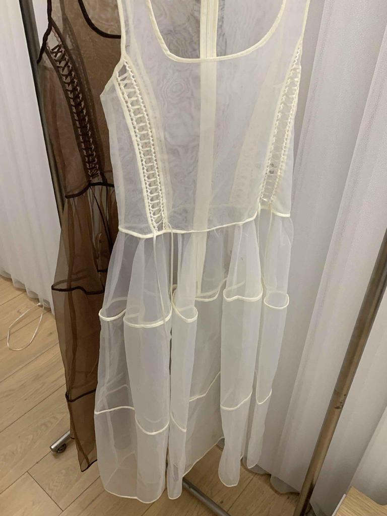 Zarif Nokta Dantel Organze Uzun Etek - İlkbahar ve Sonbahar İçin Kore Stili