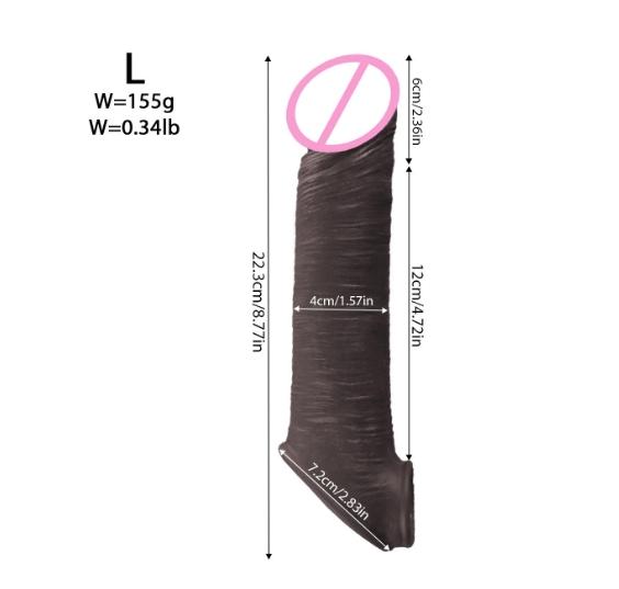 Sexual Tools Reusable Condom Cock Sleeve Soft Silicone Condom Enlargement Penis Sleeve Realistic Penis Extender Sex Toy for Men