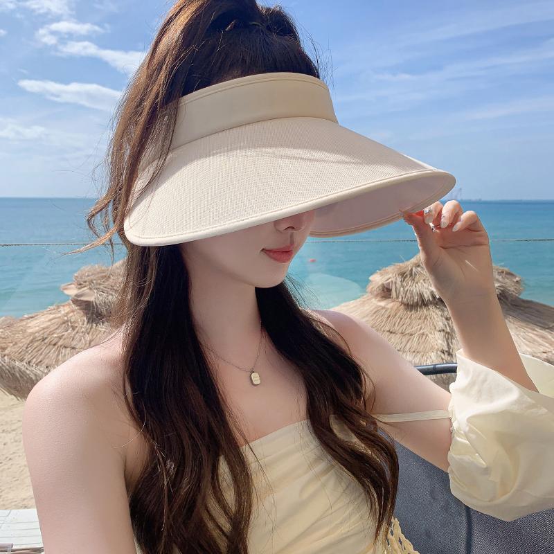 UPF50 + Sun Protection Hat Women's Summer UV Protection Hat Big Brim Ice Silk Sun Hat Empty Top Uv Sun Hat