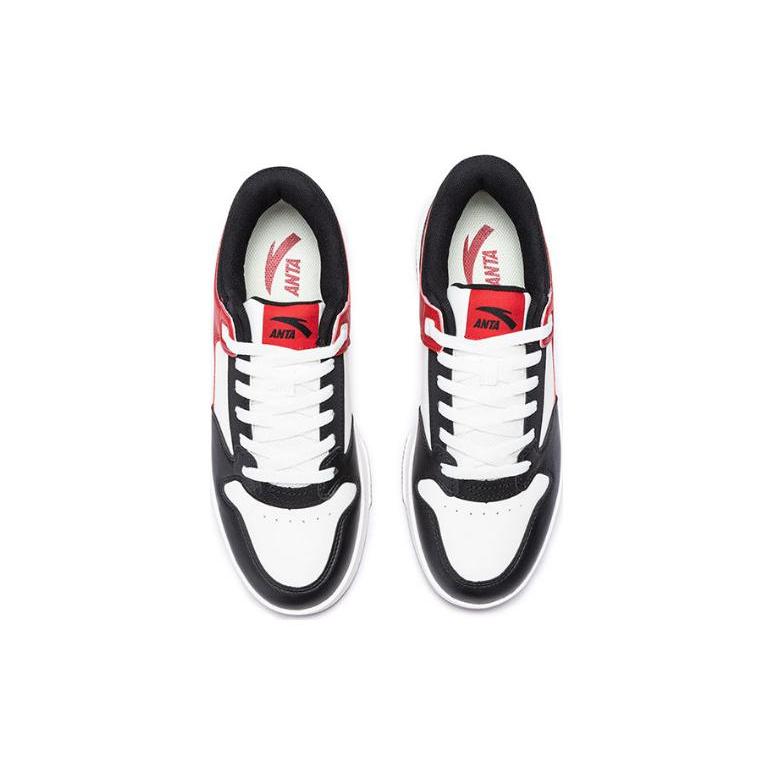 Anta Slip Resistant Cushioning Low top Skateboard Shoes Men's Black Red 112438012S-4