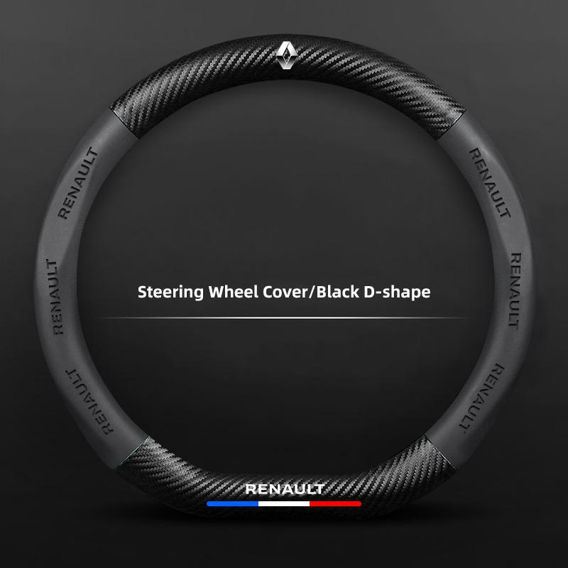 2026 Hot For Renault Hub Caps Car Steering Wheel Cover Breathable Anti-slip Accessories For Renault Clio Koleos Megane QM6 Kadja