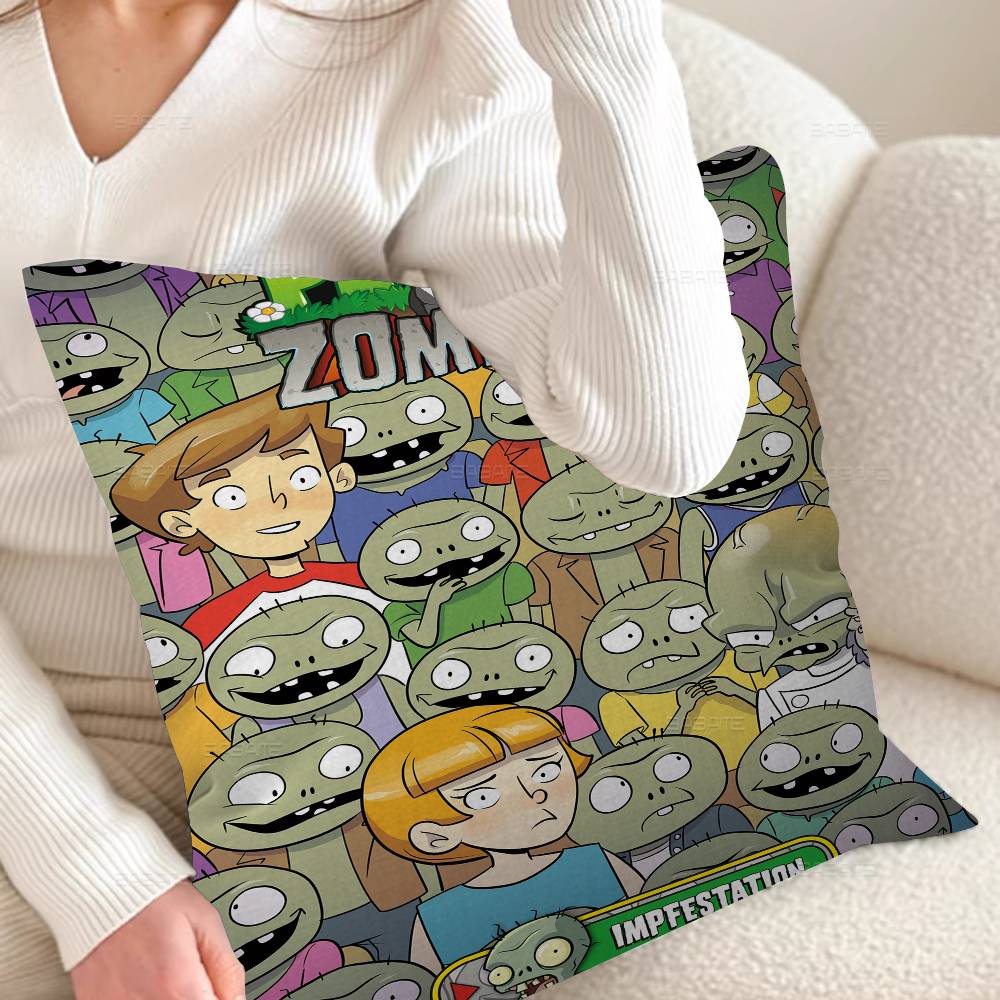 Game P-Plants Vs Z-Zombies Decorative Room Aesthetics Pillow Case Home Decor Bedroom Sofa Bed Couch Pillow Cover 45x45