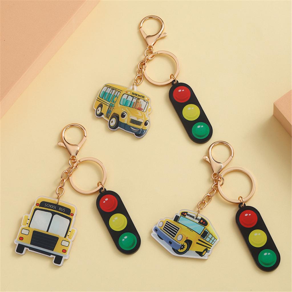 Schulbus Schlüsselanhänger Taschenanhänger Handtasche Rucksack Tasche Anhänger Anhänger Autoschlüsselanhänger Ampel Schulbus Schlüsselanhänger Anhänger