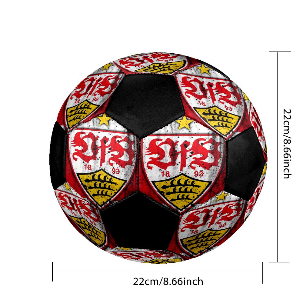 VfB Stuttgart Indoor Soccer Ball Colorful Machine Stitched PVC Size 5 Team Training Competition Ready Durable High-Bounce Cool Sports Gift