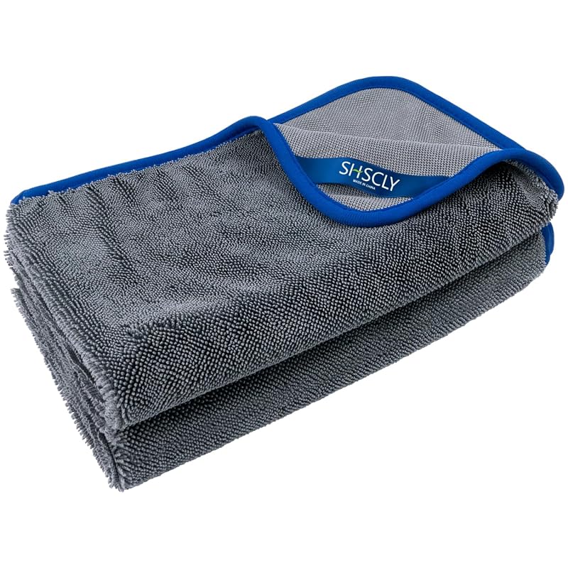 SHSCLY Microfiber Car Wash Towels, Super Absorbent Cleaning and Drying Cloths (2-pack)