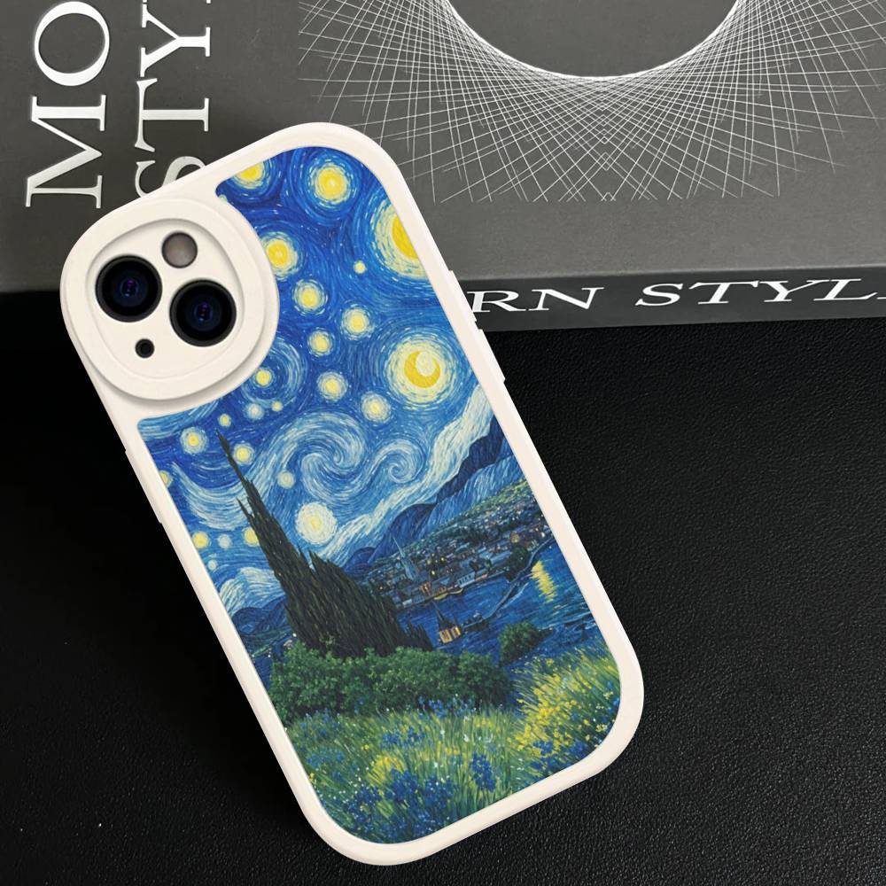 Art Vincent Van Gogh Leather Phone Case For iPhone 16 15 14 13 12 11 Pro Max Plus Shockproof Cover
