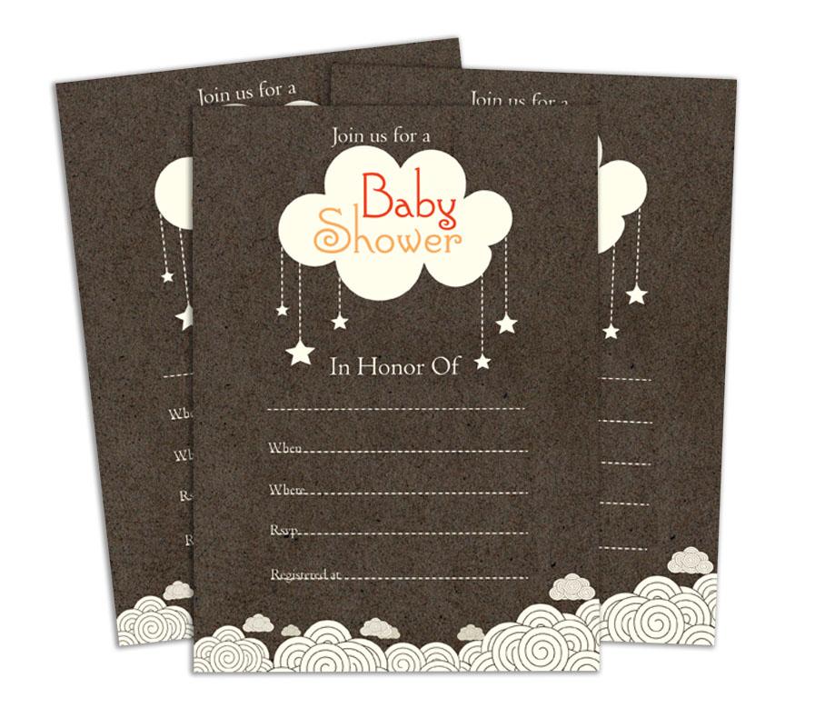 Darling Souvenir Baby Shower Invitation Card 28 Pcs Fill or Write In Blank Invites Printable Party Supplies