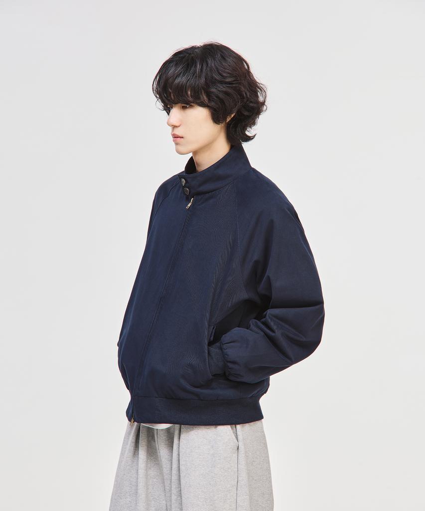 Signature Cotton Crop Harrington Jacket [Navy]
