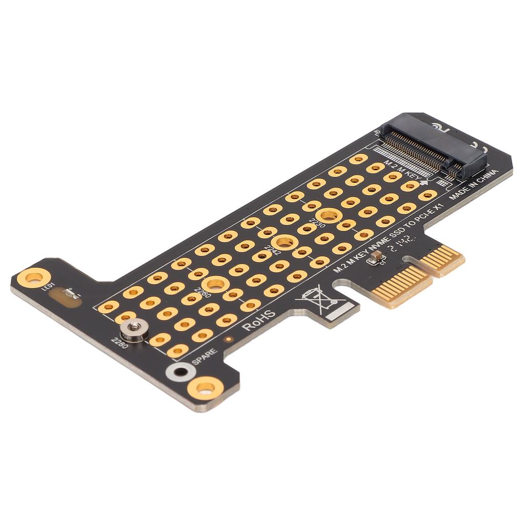 NVMe M.2 to PCIE X1 Riser Card Aluminum Heat Transfer Design Half Height Baffle NVMe PCIE Adapter for Win for Desktop