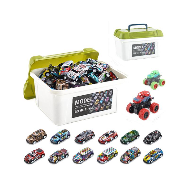 Children's Pull-Back Toy Car Set with Storage Bucket