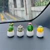 Mini Grüne Kaktusfigur Harz Sukkulente Topfpflanze Ornament Mini Bonsais Dekoration für Auto Armaturenbrett Dekorationen