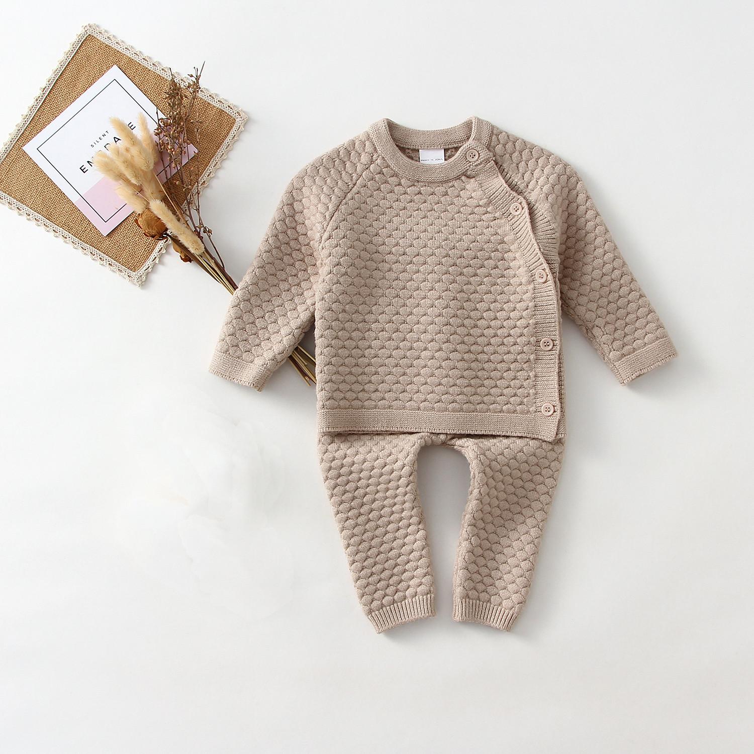 

Комплекти одягу для хлопчика Весняний м який бавовняний светр для хлопчика + штанці Дитяче вбрання 100