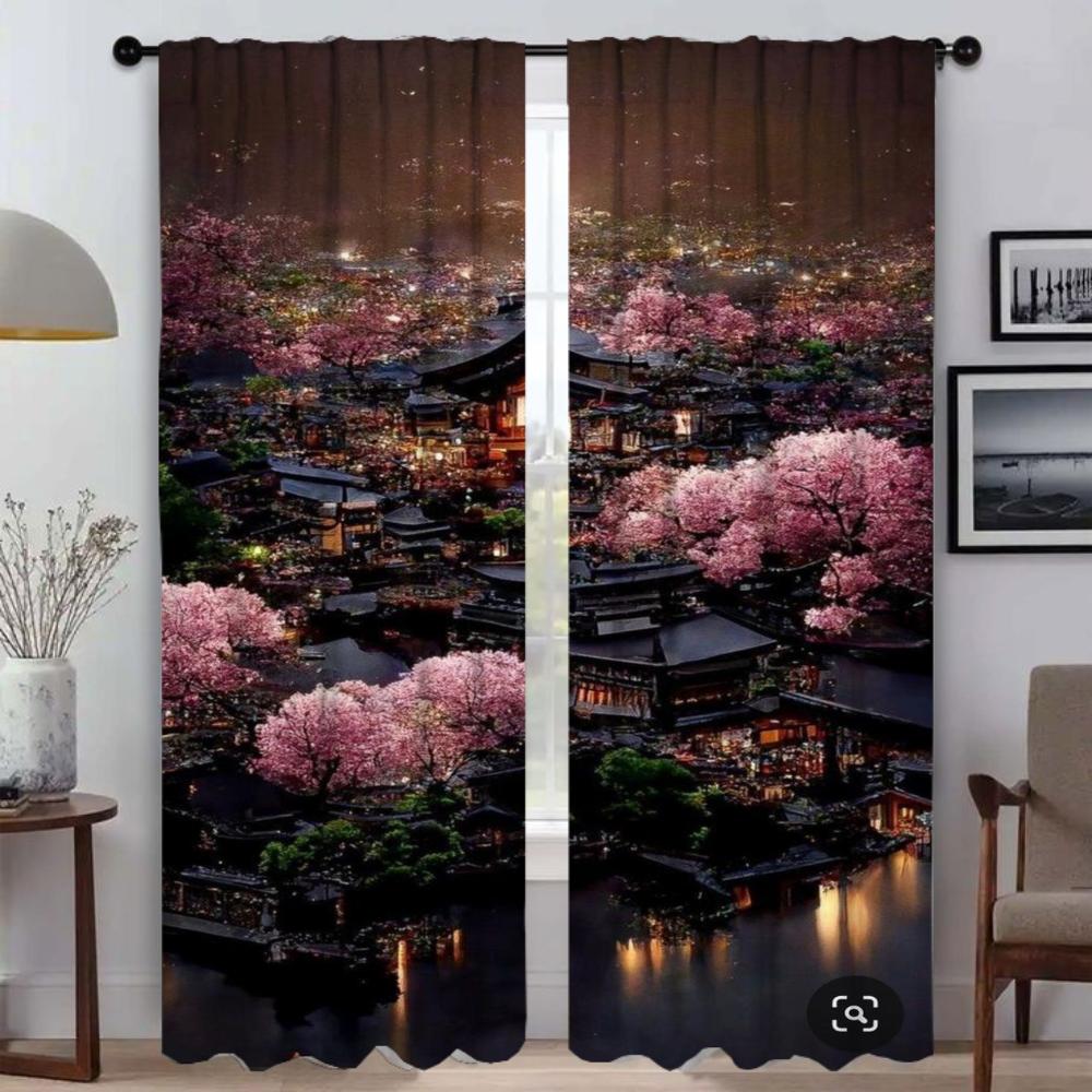 Curtains for Living Room Curtain for Room 2 Panel Japan Style Shades Halloween Decoration Partition Home Interior Curtains Child