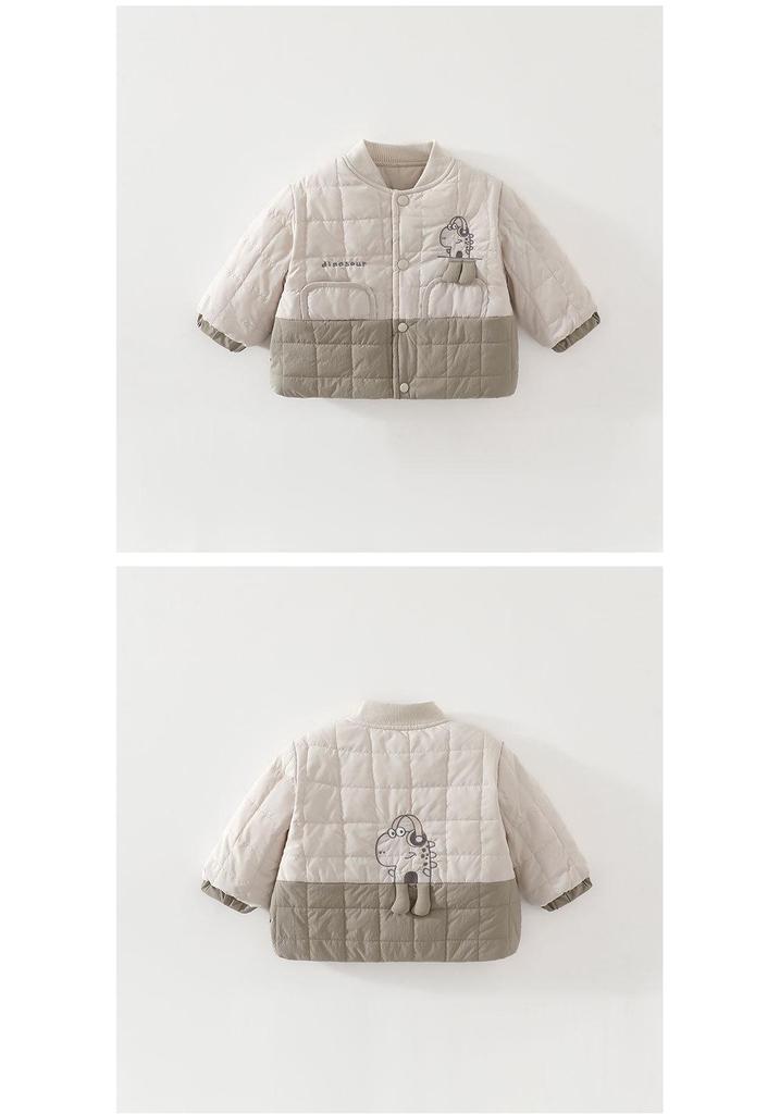 Giacca in Cotone con Elefantino Coreano e Musica Dinosauro per Neonati - Capo d'Abbigliamento Spesso per Bambini Piccoli Autunno/Inverno