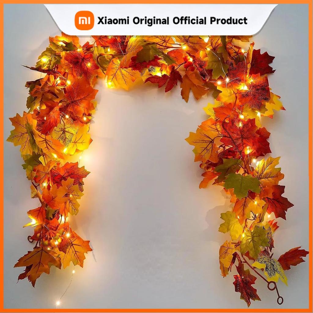 Xiaomi 200CM Autumn Artificial Maple Leaf Wreath Fake Leaf Plant Vine Home Decor Garden Halloween Wall Outdoor Doors Windows Decoration