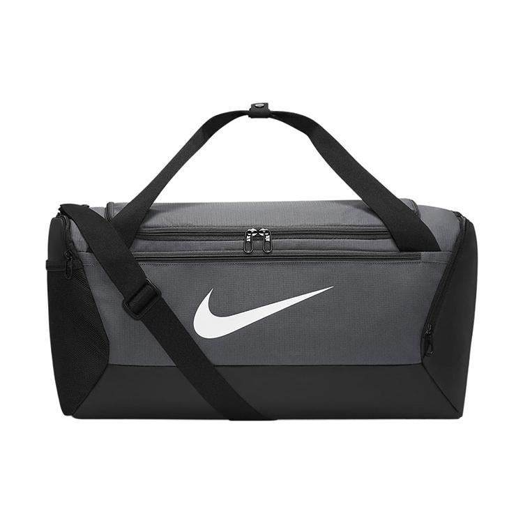 New Nike Brasilia Polyester One Shoulder Crossbody Portable Luggage Bag, Gym Bag Trumpets Unisex Black Gray DM3976-068