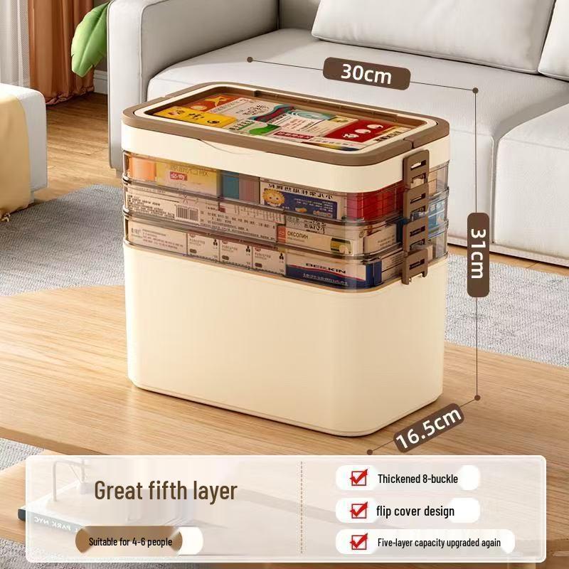 Large Capacity Transparent Medicine Storage Box - Multi-Layer Family First Aid Organizer