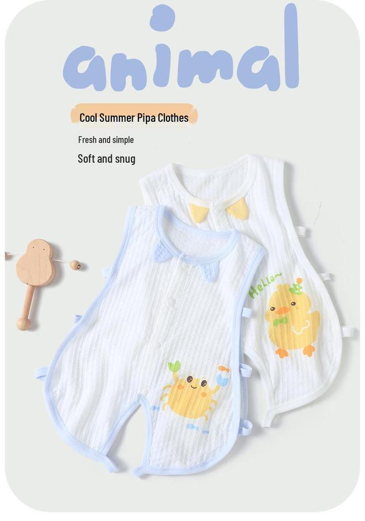 Youqi Baby Sleeveless Summer Jumpsuit - Cute, Lightweight, Side-Opening Design
