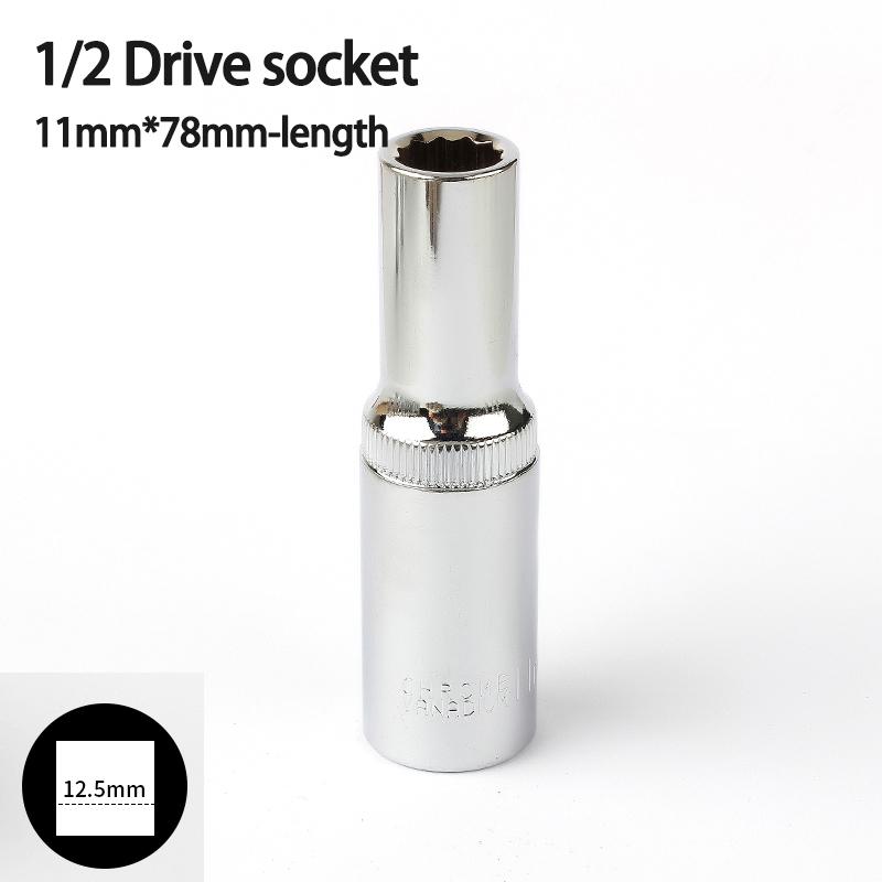 1pcs 12 Point 78mm Mirror Deep Socket Head 1/2 Drive Torx Bit Ratchet Wrench Adapter Tool Part 8-32mm Car Repair Tools