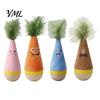 Plush Cat Teaser with Wood Base Wooden Wobble Toy, Self-Righting Tumbler Feather for Indoor Cats, Interactive Safe Clawing Toy Punching Bag