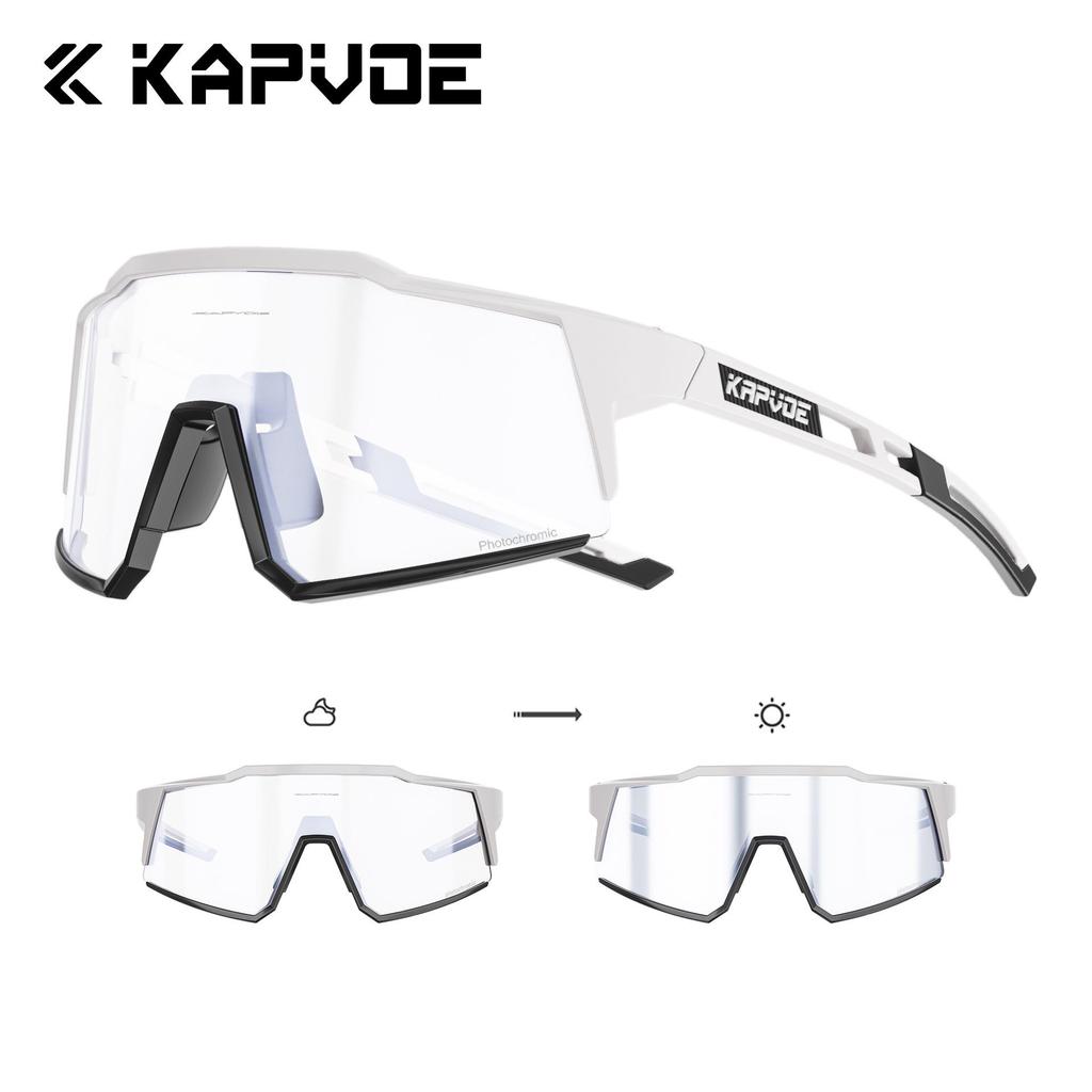 Kapvoe Unisex Color-Changing Cycling Sunglasses – Red-Blue Coated for Mountain & Road Biking