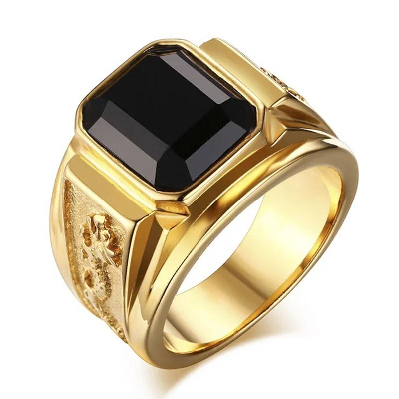 Biker Punk Style Rings for Men Width Signet Square Finger Fashion Brand Zircon Accessories Whole Sale