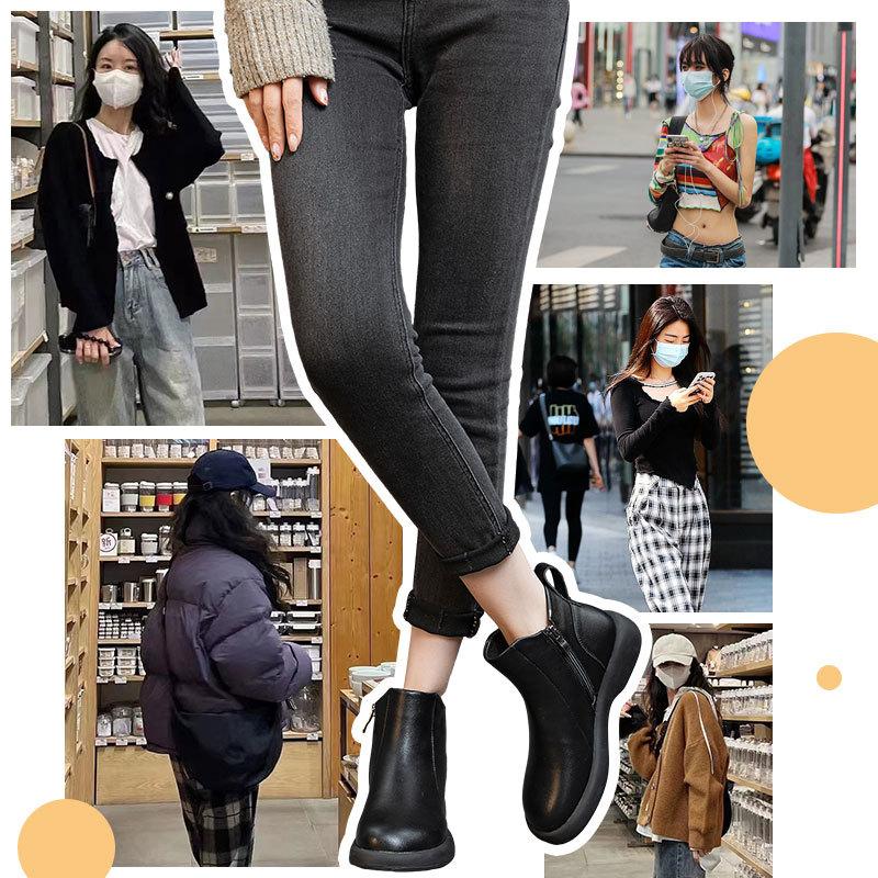 Autumn and Winter Retro Leather Martin Boots Girls Boots 2025 Popular Short Boots Versatile Thick Heel Chelsea Women's Shoes Boots