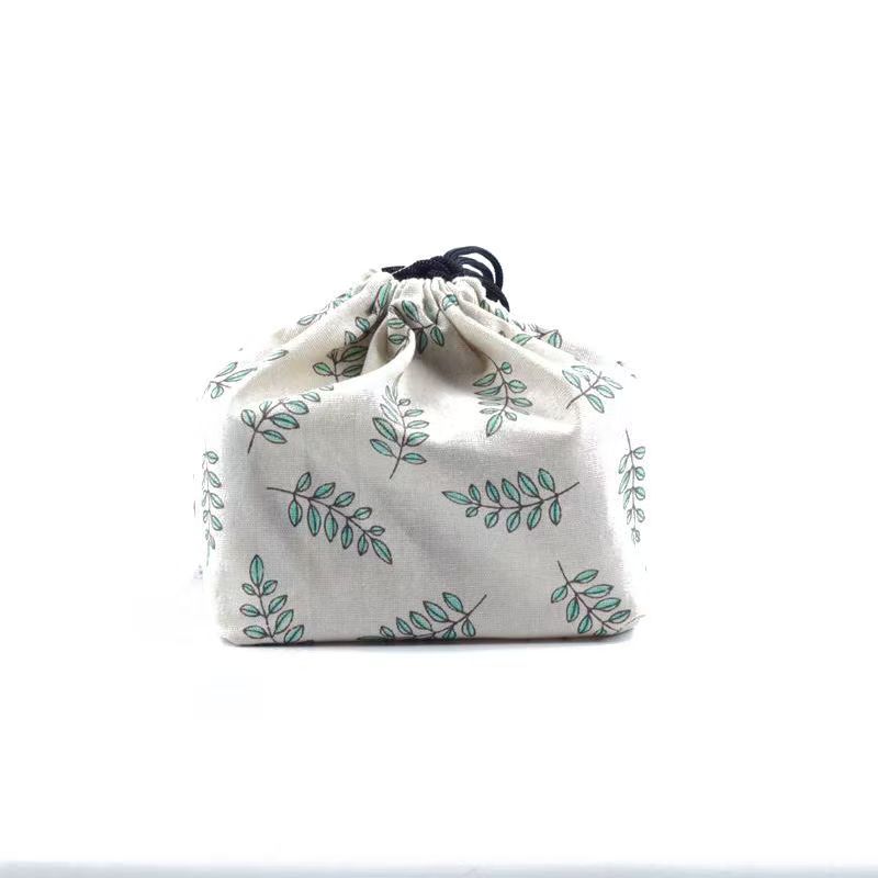 Japanese Style Cute Drawstring Lunch Bag Storage Bag Travel Picnic Portable Bento Storage Bundle Tote Pouch Cutlery Storage Gift