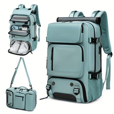 Zaino impermeabile per laptop da 16 pollici, zaino da viaggio con borsa per scarpe separata, zaino da campeggio per escursioni all'aperto