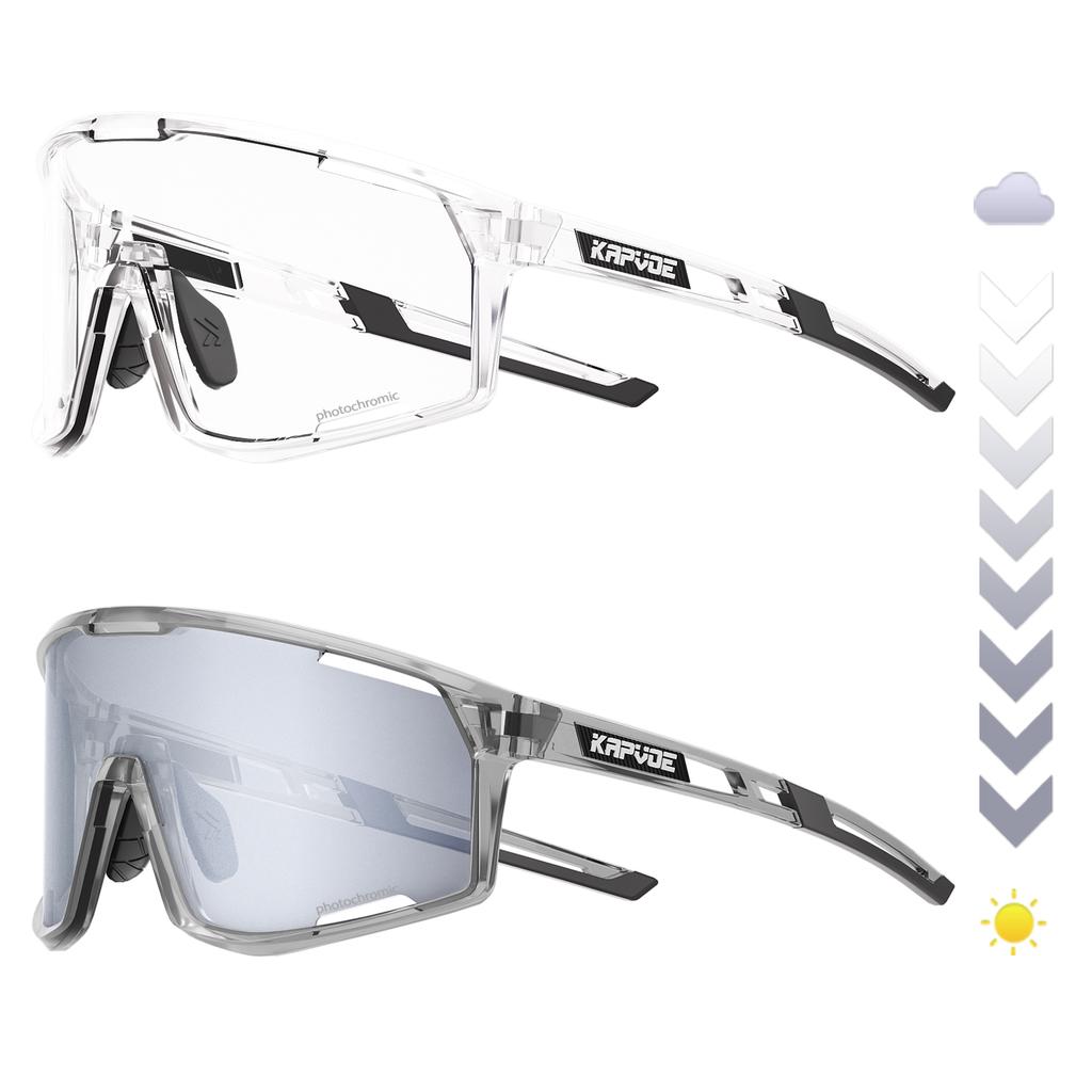 Pochromic Frame Cycling Glasses UV400 MTB Bike Racing Outdoor Sports Eyewear Bicycle Camping Golf Leisure Sunglasses