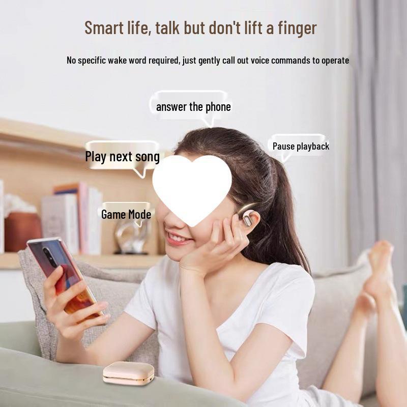 Smart Voice In-Ear Ear-Hook Headphones, Wireless, New Model, Black/Skin Tone