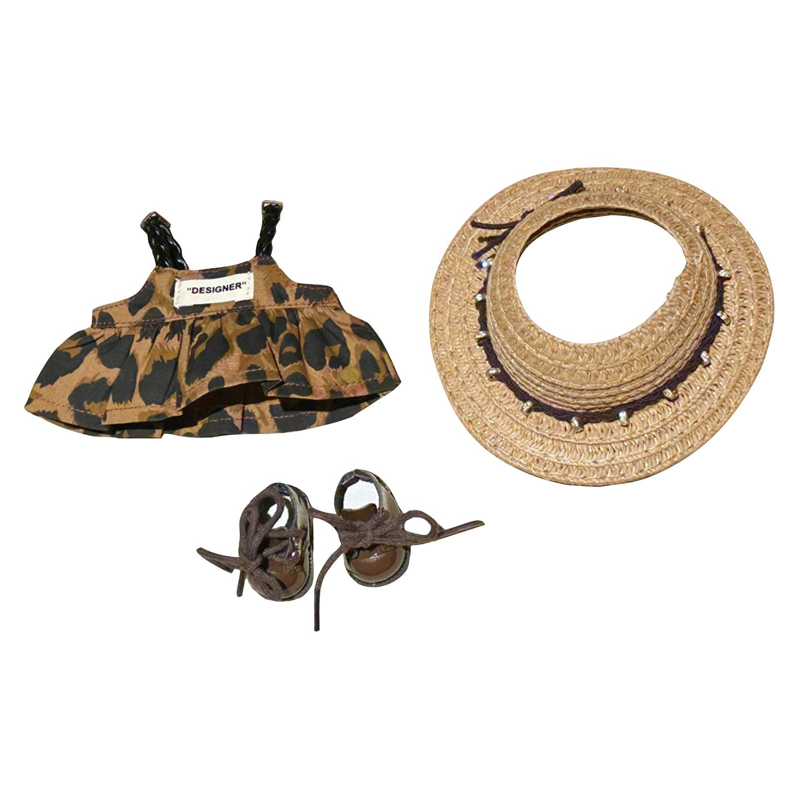 

Комплект одежды для кукол 17 см, аксессуары для кукол, топ с сердечками, шарф, шапка, без кукол One Size