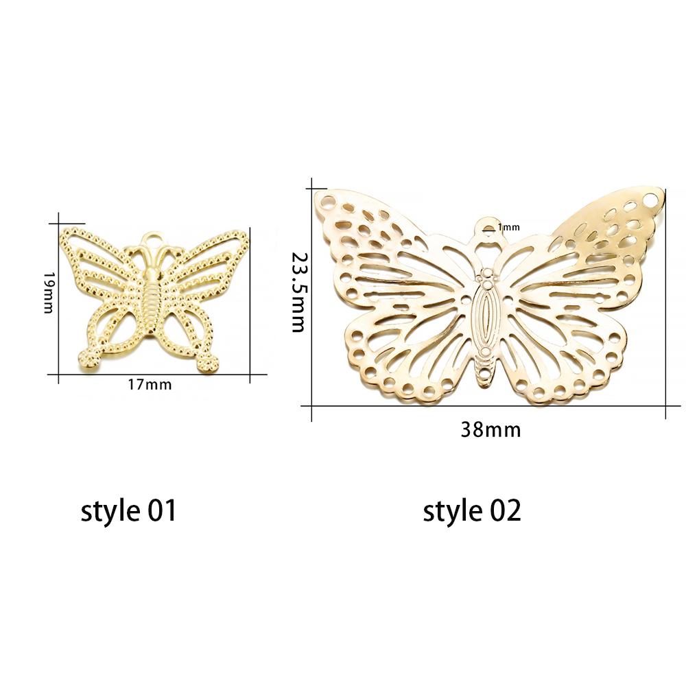 30/100Pcs/Lot Iron Hollow Butterfly Shape Pendant Charms Earrings Connector For DIY Jewelry Necklace Making Accessories