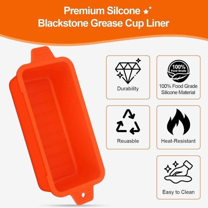 

1PC Silicone Grease Cup Liner BBQ Grease Tray, Durable Drip Tray Blackstone Baking Tray Accessories красный