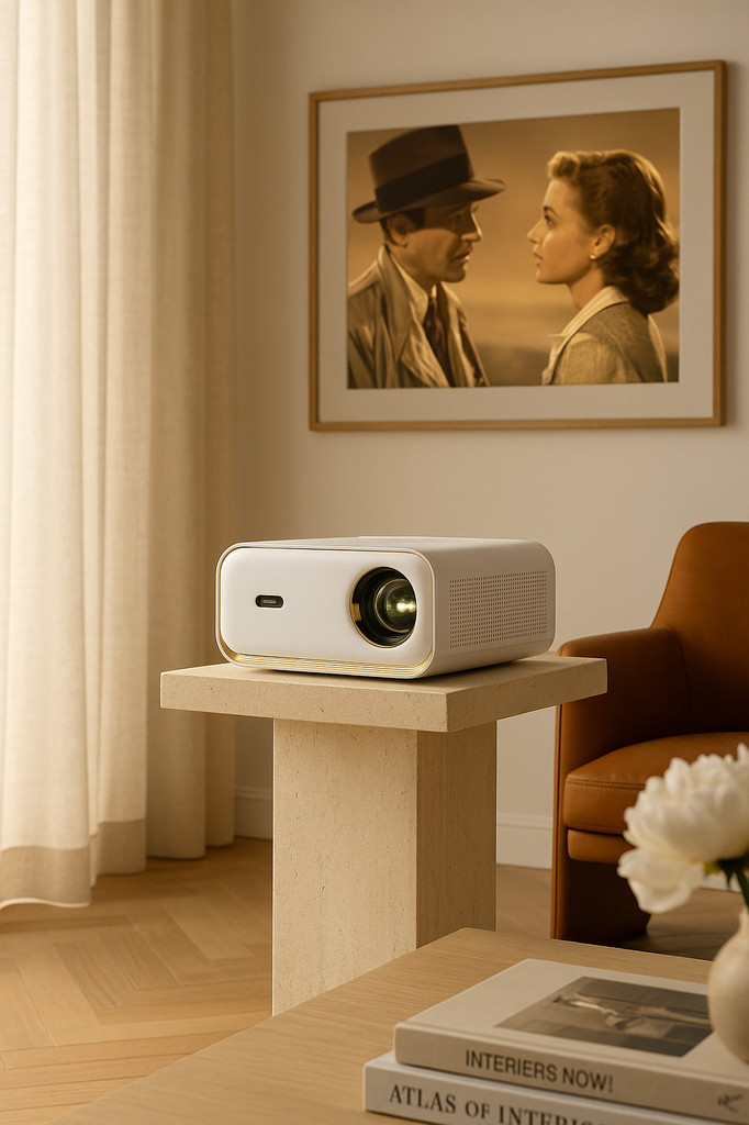 Refurbished Wanbo X5 LCD Projector, 1080P, 1100 ANSI Lumens, Auto-keystone Correction, Dual-band WiFi 6, 1GB/16GB, Bluetooth 5.0