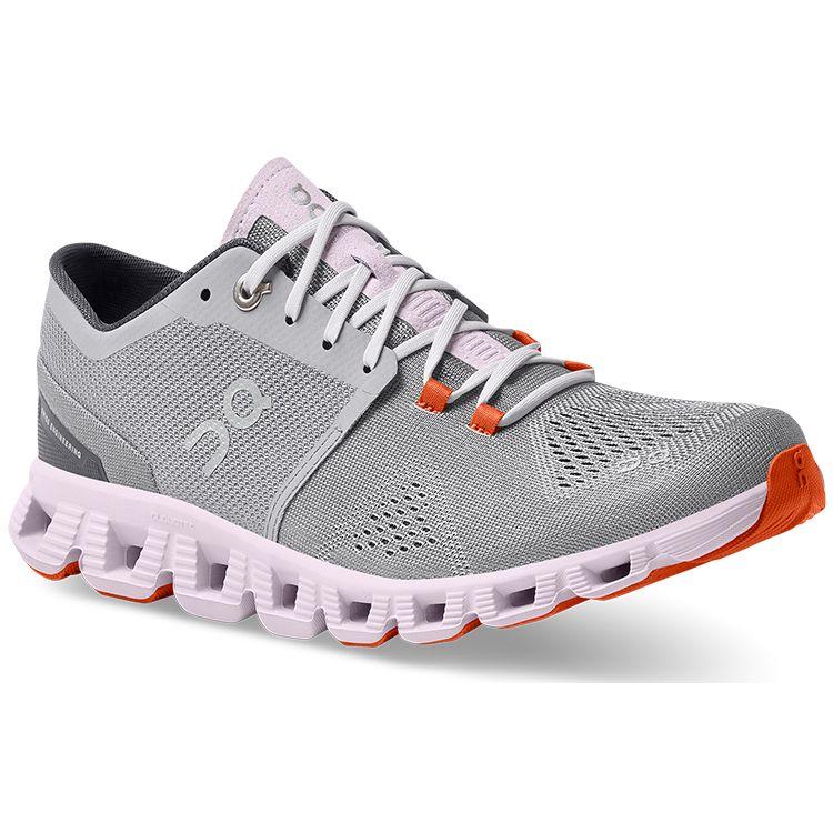 ON Cloud X 3 Alloy Lily Women Sneakers Grey Alloy-Grey Lily-Pink 40.99041