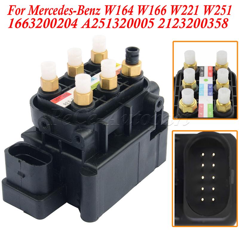 For Mercedes-Benz W164 W166 W221 W251 Air Suspension Solenoid Valve Block A2123200358 1663200204 A251320005 2123200358