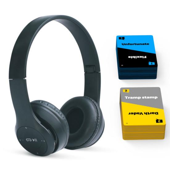 Adults Lip Reading Game with Headphone 40 Cards 2-4 Players Interactive You Say I Speculate Board Game Party Game Night Essentials